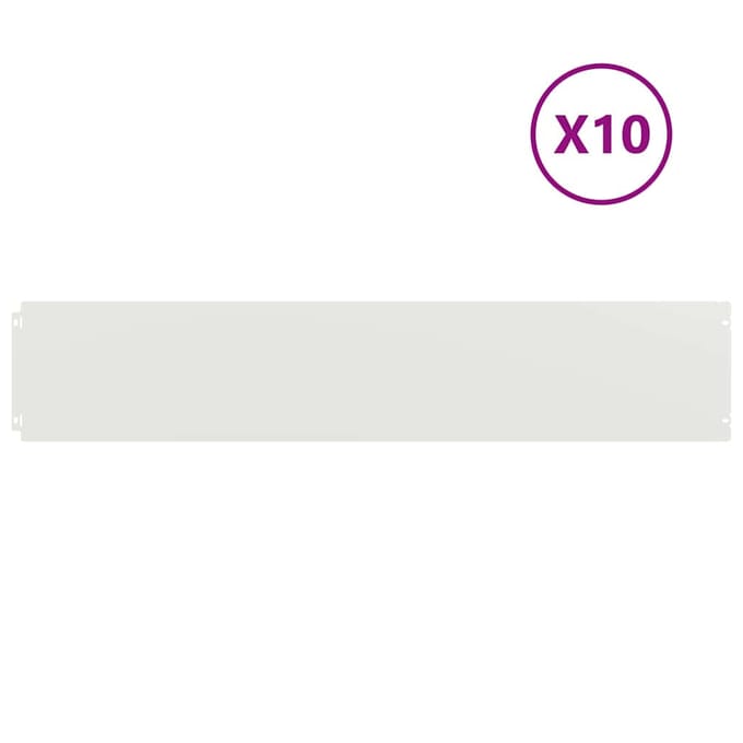 vidaXL - Gazonranden - 10 - st - 20x103 - cm - koudgewalst - staal - wit