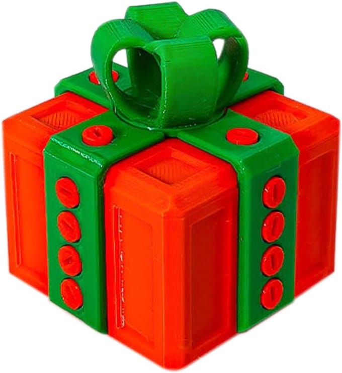 Leuke schroefgeschenkdoos, leuke schroefgeschenkdoos, spaarpotgeschenkdoos, creatieve spaarpotgeschenkdoos, 3D-geprinte geschenkdoos (pompoenkleur + groene strik) 8*8 cm