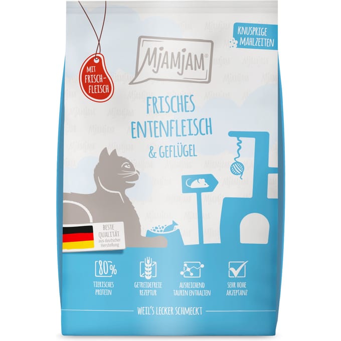 1,5kg MjAMjAM Knapperige Maaltijden Eend & Gevogelte Kattenvoer droog