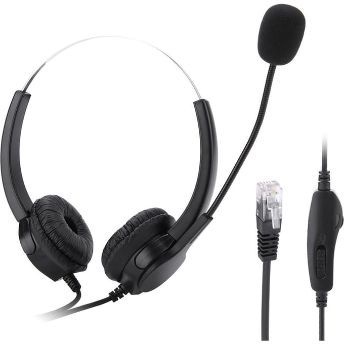 Crystal RJ9 Callcenter Headset Ruisonderdrukkende Callcenter Hoofdtelefoon met Comfortabel Draagcomfort