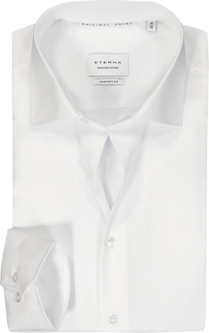 ETERNA comfort fit overhemd - popeline - wit - Strijkvrij - Boordmaat: 54 (EU maat: 6XL)