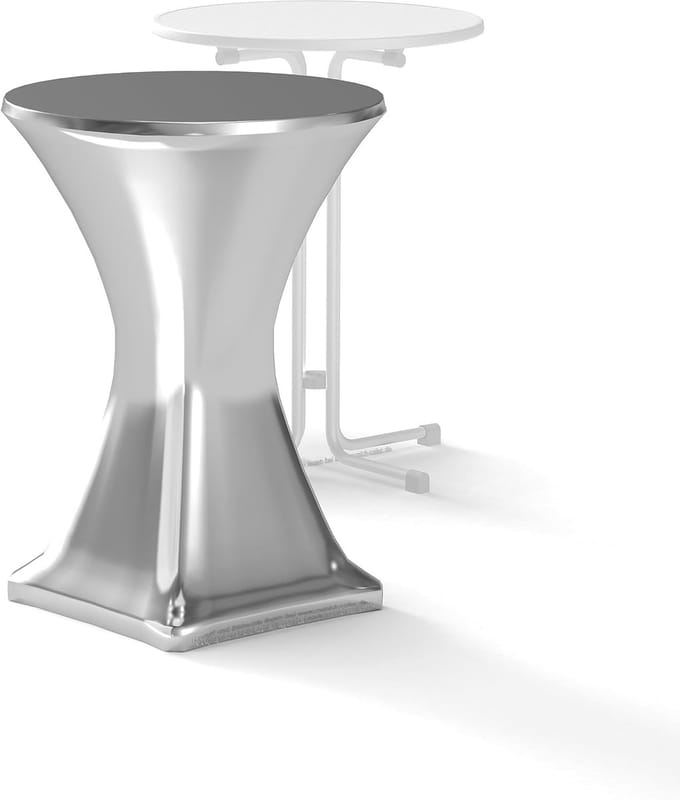 Metallic Zilveren Stretch Statafelhoes 80 cm - Hotelkwaliteit & Duurzaam