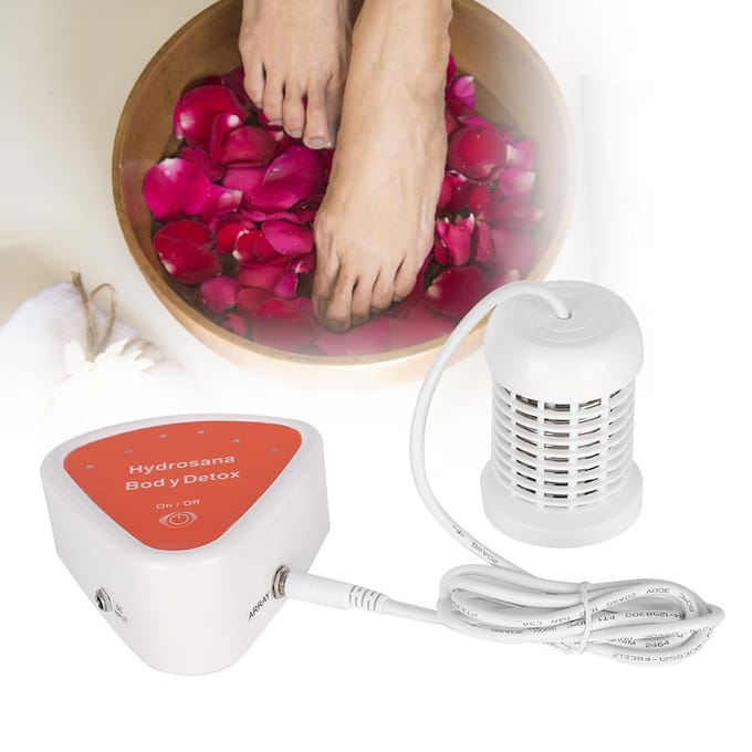 Bain de pieds ionique détox portable, appareil de nettoyage et de soins de santé (Hors bassin)Prise AU UK Plug white
