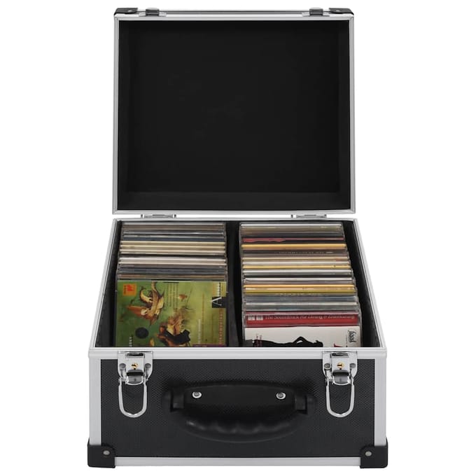 vidaXL - Cd-koffer - voor - 40 - cd's - aluminium - ABS - zwart