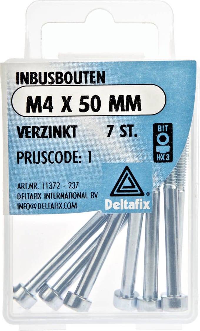 INBUSBOUTEN M4 50 MM VERZINKT 7 ST. DeltafiX.