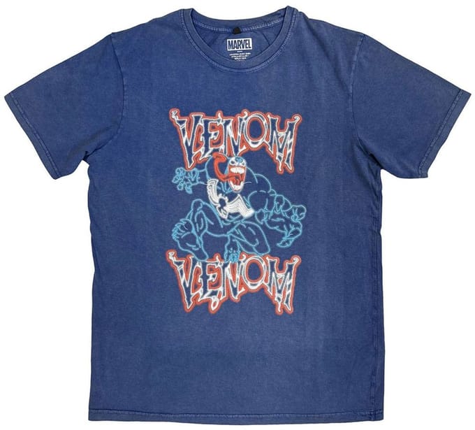 Marvel Venom - Neon Light Outline Heren Tshirt - M - Blauw