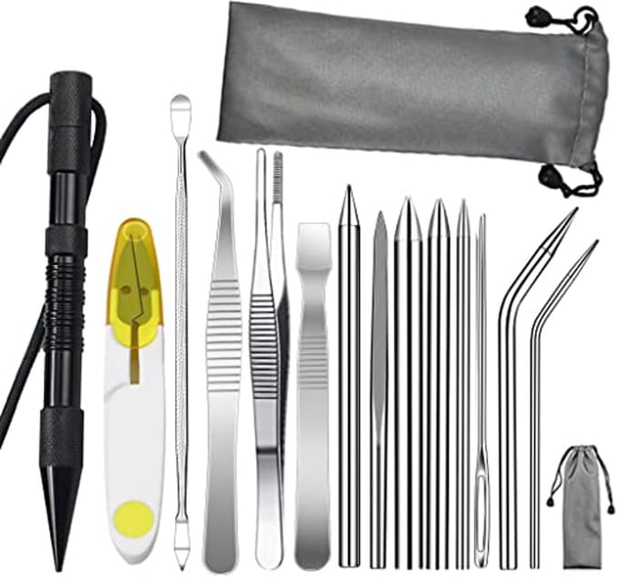 14-delige Paracord Naalden Set met Marlin Spike en Smoothing Tool