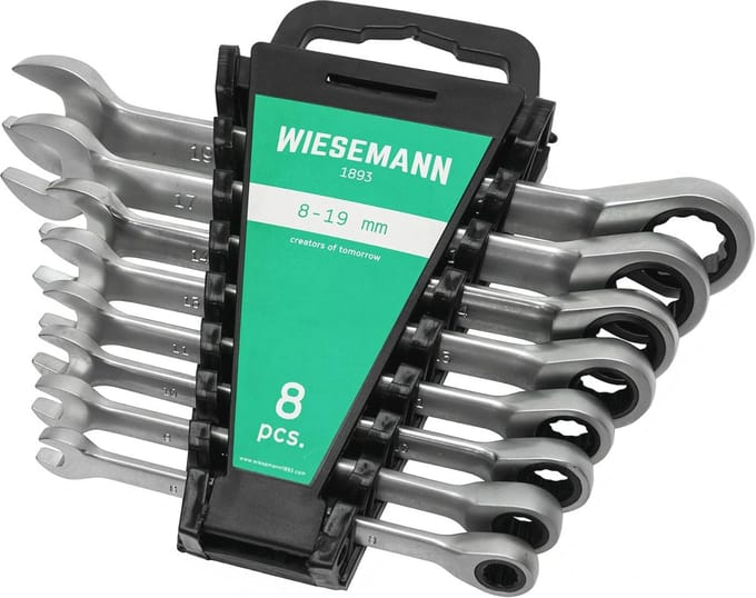 8-delige ratelsleutelset 8-19mm met 72 tanden