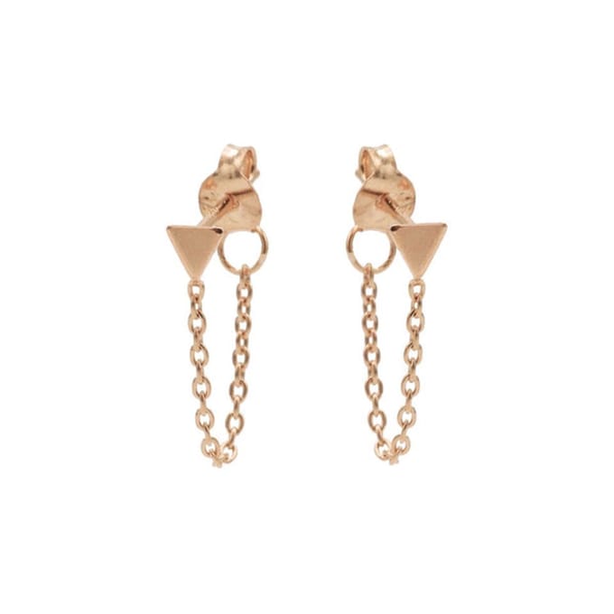 Karma oorbel Chain Triangle rosé M1414