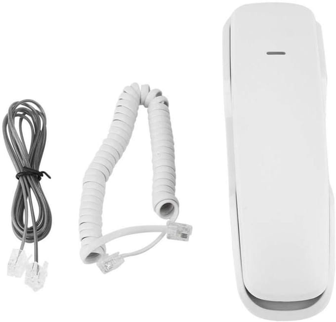 Vaste Telefoon - Wandtelefoon Snoer - Thuisgebruik Kantoor - Grote Knoppen - Compact Ontwerp - Wit