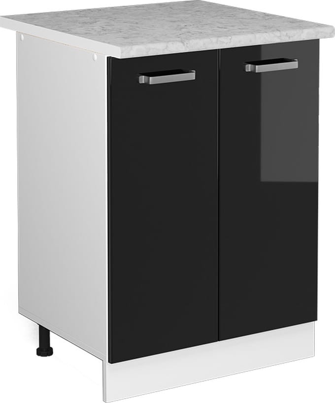 Vicco R-Line Keukenonderkast – 60 cm, WB Marmer Zwart hoogglans