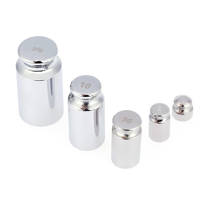 Gewicht 1g 2g 5g 10g 20g Precisie Chroom Plating Kalibratie Gram Schaal Set zilver