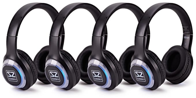 SubZero UHF Stille Disco Hoofdtelefoon, Set van 4
