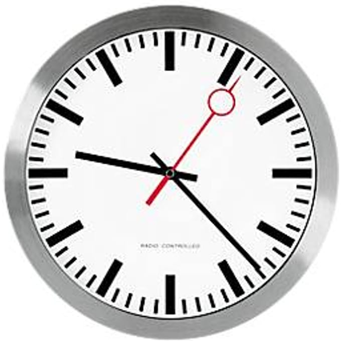 Stationsklok 'cirkelwijzer', radiografische klok
