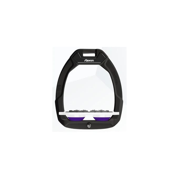 Veiligheidsstijgbeugels Plat Ultra Grip Zwart/Wit/Paarse Flex-On Safe-On
