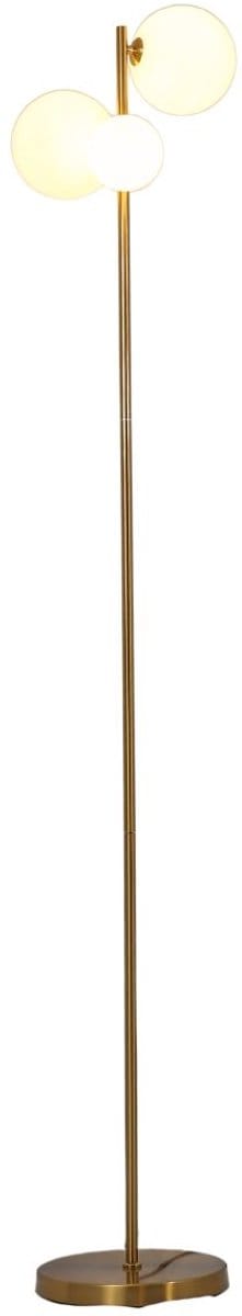 Kosilum - Melinda - Vloerlamp - Messing en wit - Metaal en glas