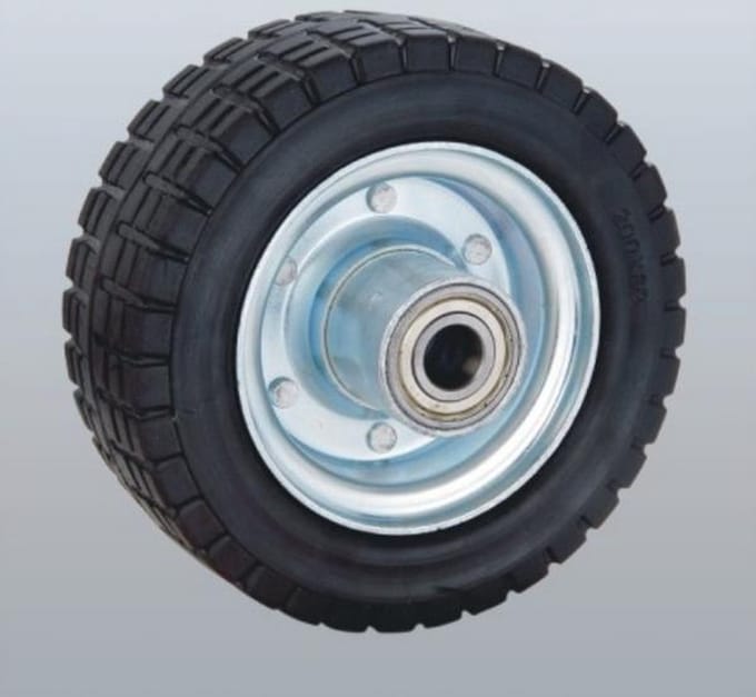 Breed rubber wiel - 200mm - 600kg