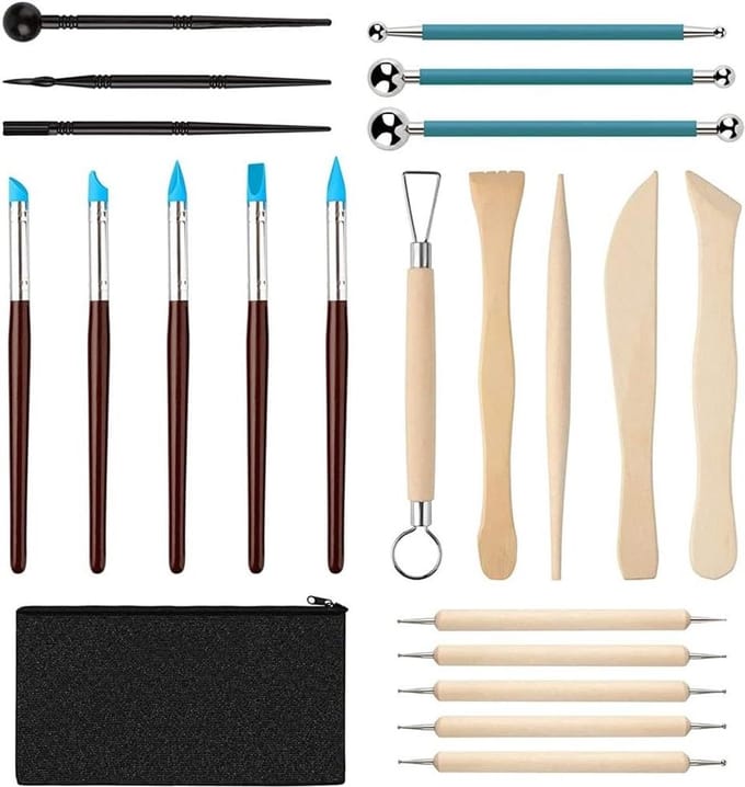 Modelleren Tool Set - Klei Sculpting - Keramiek Maken - 22 Delig - 20 x 16 x 2 cm