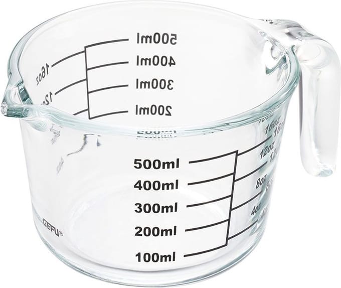 GEFU DIMENSO Maatbeker 500 ml – Borosilicaatglas – Hittebestendig tot 450°C