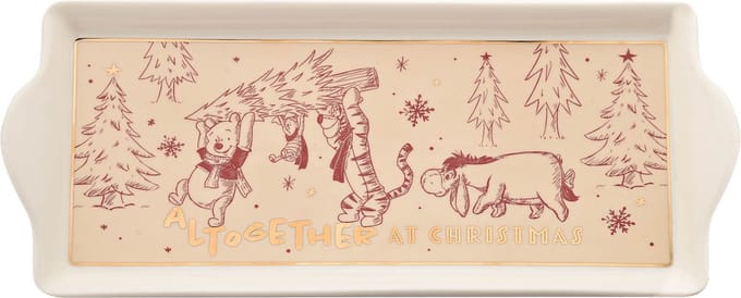 Disney Winnie the Pooh Serving Plate Christmas