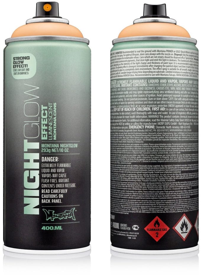 Montana Nightglow Lichtgevende Lak Oranje in Spuitbus 400ml