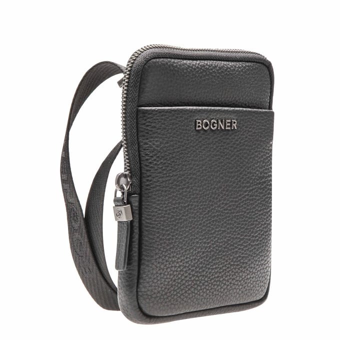 Bogner Schoudertas Telefoontasje Jasper Jacob Shoulderbag Black Zwart