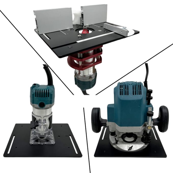 Set van 3 freestafelinzetplaten aluminiumlegering houtfrees flipboard-trimmachine Flip-Board Only goud