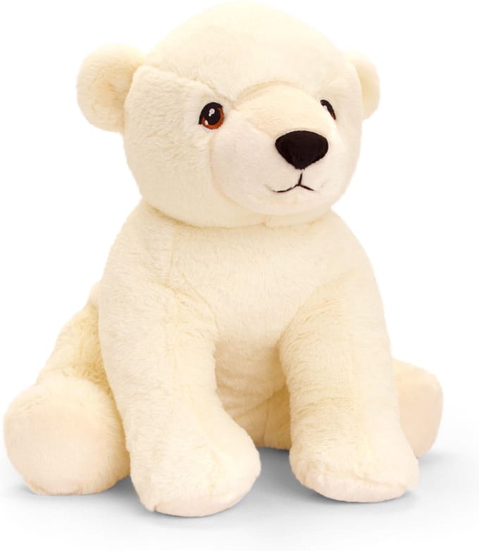 Keel Toys Knuffel - IJsbeer - wit - dieren knuffels - pluche - 35 cm