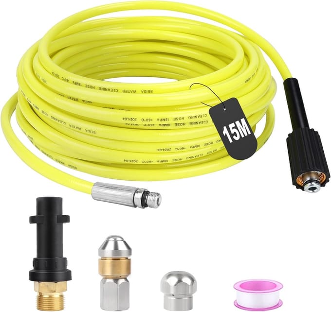 Solidchoice - Pijpreinigingsslang voor Hogedrukreiniger 15m met Adapter