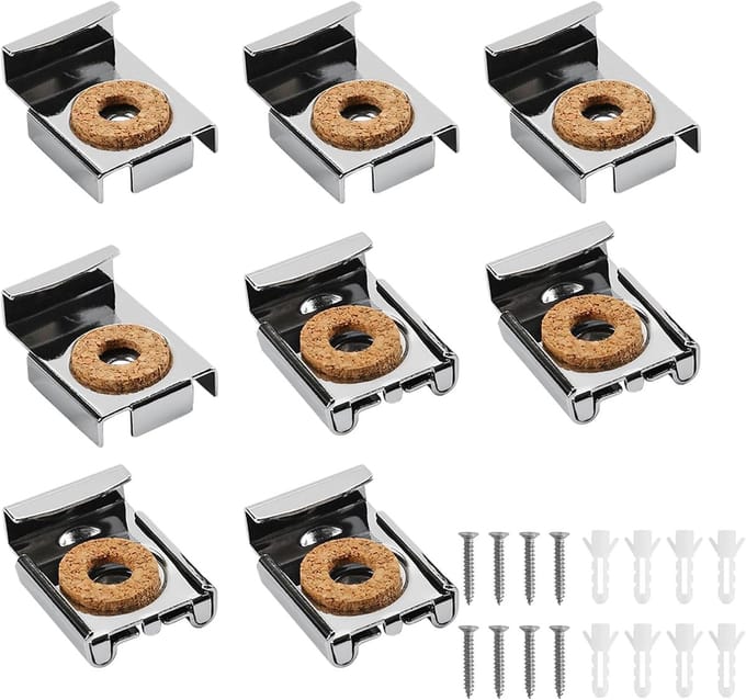 Dailygoods- Spiegelbevestigingen - 8 Stuks - Veerbelaste