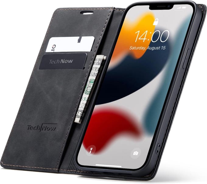 Hoesje geschikt voor iPhone 13 - Book Case Slimline Zwart