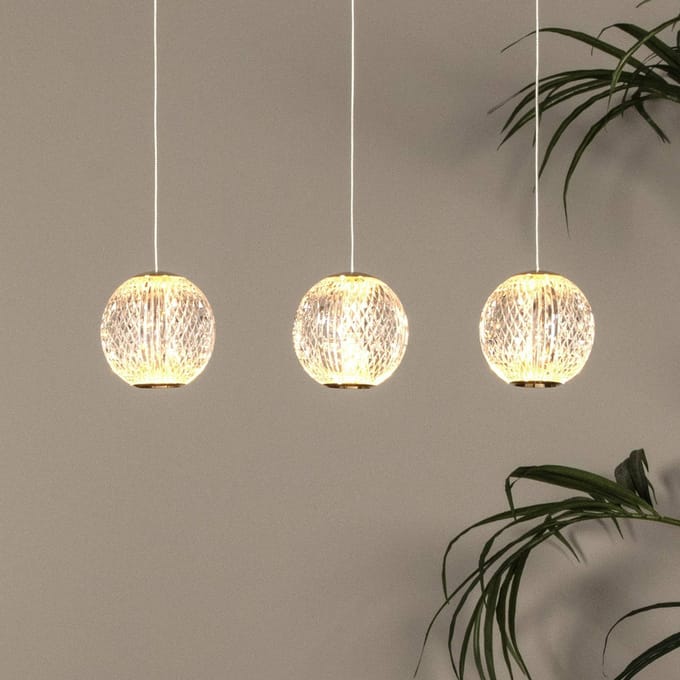 Lucide CINTRA - Hanglamp - LED Dimbaar - 3x4,7W 2700K - Transparant