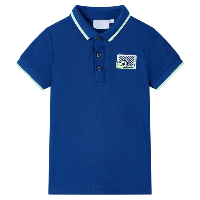 vidaXL Kinderpoloshirt 128 donkerblauw