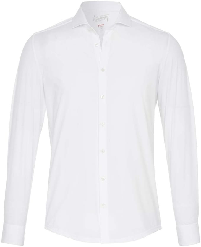 Pure H.Tico The Functional Shirt Wit - Maat 45 - Heren - Overhemden Formeel