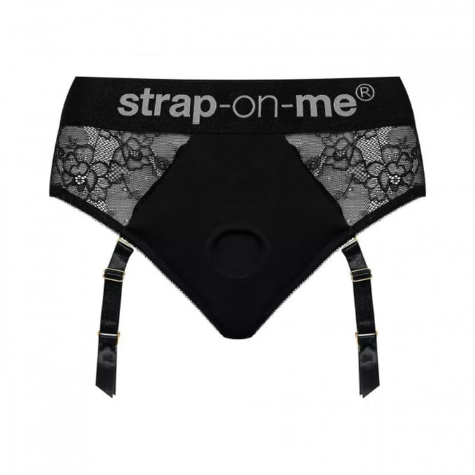 Strap-On-Me - Strapon Harnas Lingerie - Diva - Zwart - Maat M