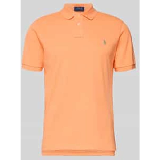 Custom slim fit poloshirt van puur katoen