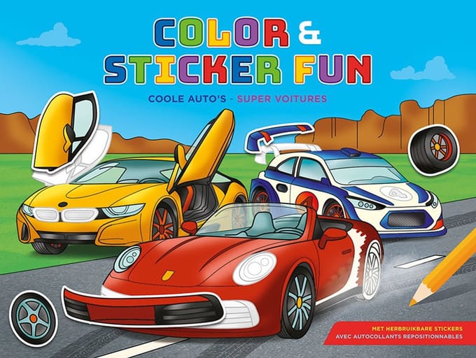 Color & Sticker Fun - Coole auto's / Color & Sticker Fun - Super voitures