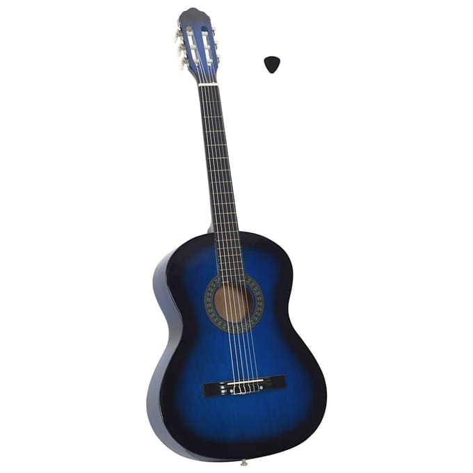 vidaXL - Gitaar - klassiek - beginner - 4/4 - 39" - lindenhout - blauw