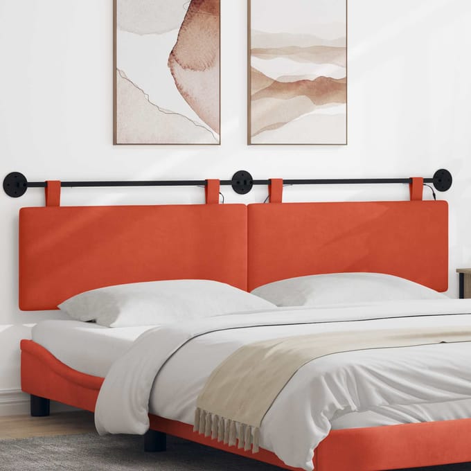 vidaXL - Hangend - hoofdbord - Rood - Oranje - Corduroy - stof