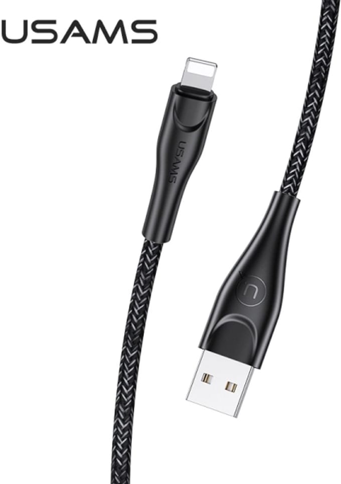 USAMS U41 Serie - Lightning Kabel - 3m - Snel Laden - Zwart