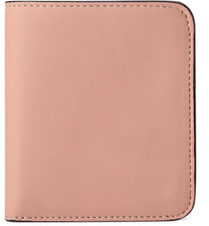 longziming -Dames Mini Portemonnee Echt Leer – Compact Bifold Model met ID-venster – Elegant & Lichtgewicht – Roze