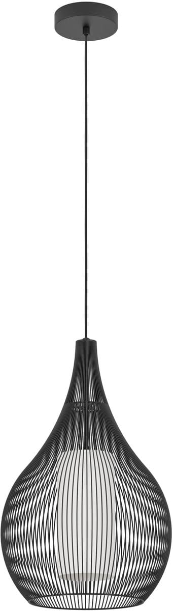 EDI light Razoni 1 Hanglamp - E27 - ø 32,5 - Zwart - Staal|Glas