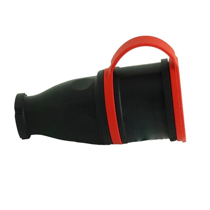 Prise Portable en Caoutchouc Simple 16A 230V Noire Hermétique Schuko
