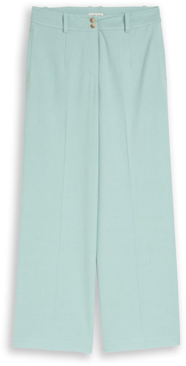 Tom Tailor - TTLEA WIDE Broek met strijkvouw - Maat 38/32 - blue haze melange