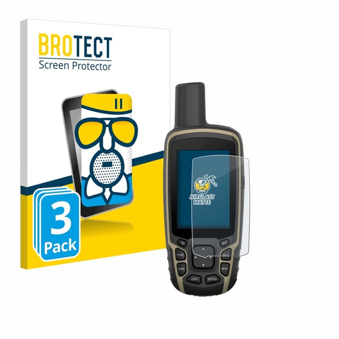 BROTECT - Screenprotector voor Garmin GPSMAP 65s - Folie Beschermfolie Beschermglas matte 3 Stuks