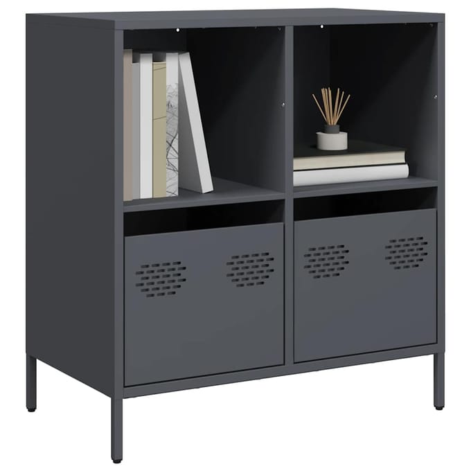 vidaXL - Dressoir - 68x39x73,5 - cm - koudgewalst - staal - antracietkleurig