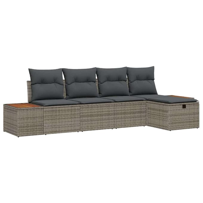 vidaXL - Tuinbank - Set - 6 - st - Grijs - poly - rattan