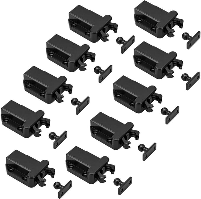 10 stuks Push-Open-sluitingen, zwart