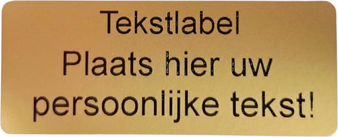 'Graveerplaatje' Sticker 25 x 62 mm Goud Gepersonaliseerd TekstPlaatje Naamplaatje Tekstlabel Label
