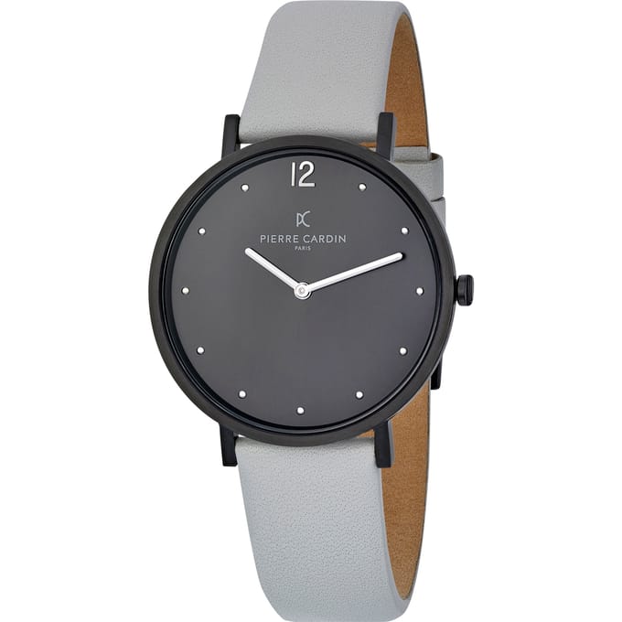 Pierre Cardin Belleville Simplicity CBV.1037 Horloge - Leer - Grijs - Ø 39 mm